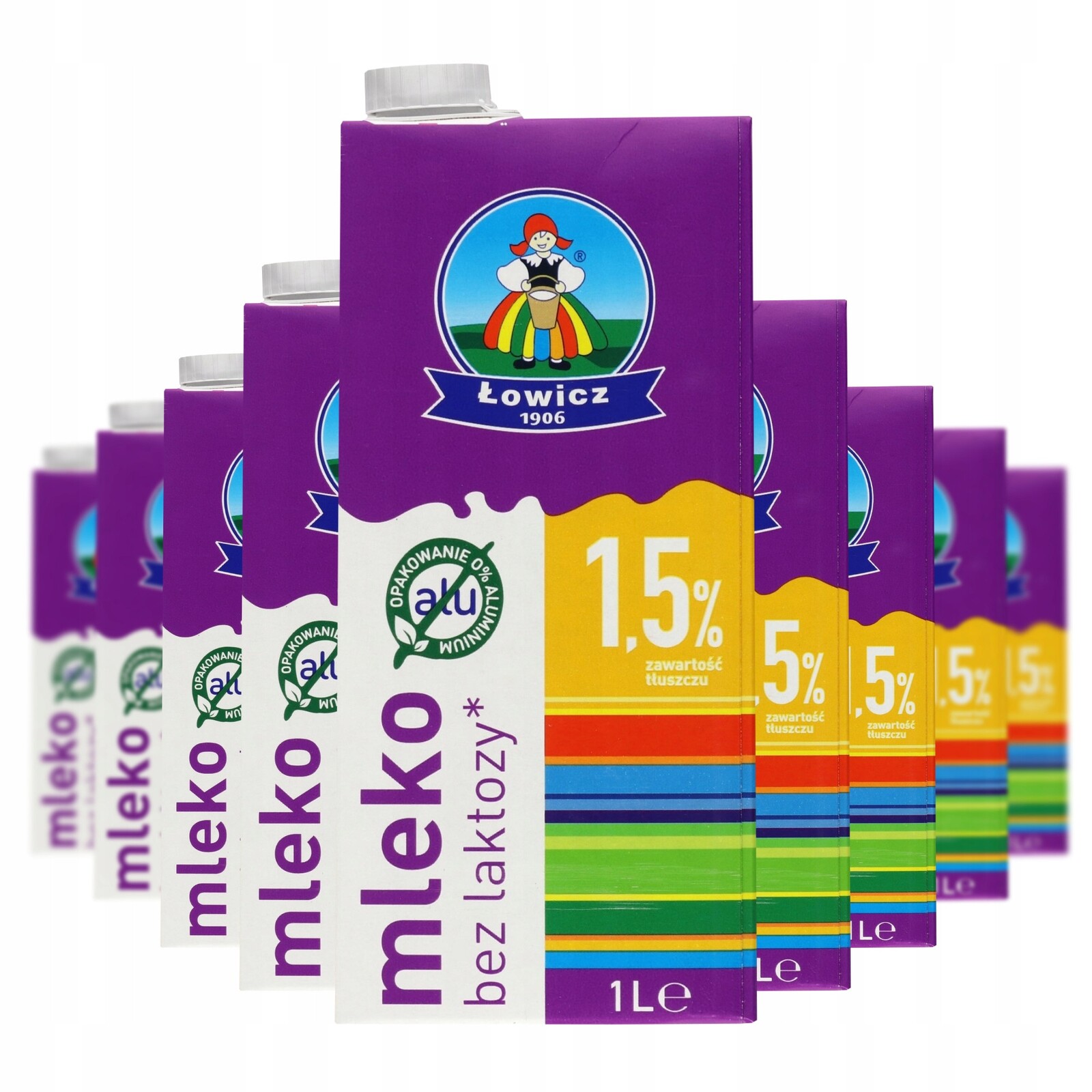 Łowicz Mléko bez laktózy 1,5% Łowickie 1 l 12 kusů