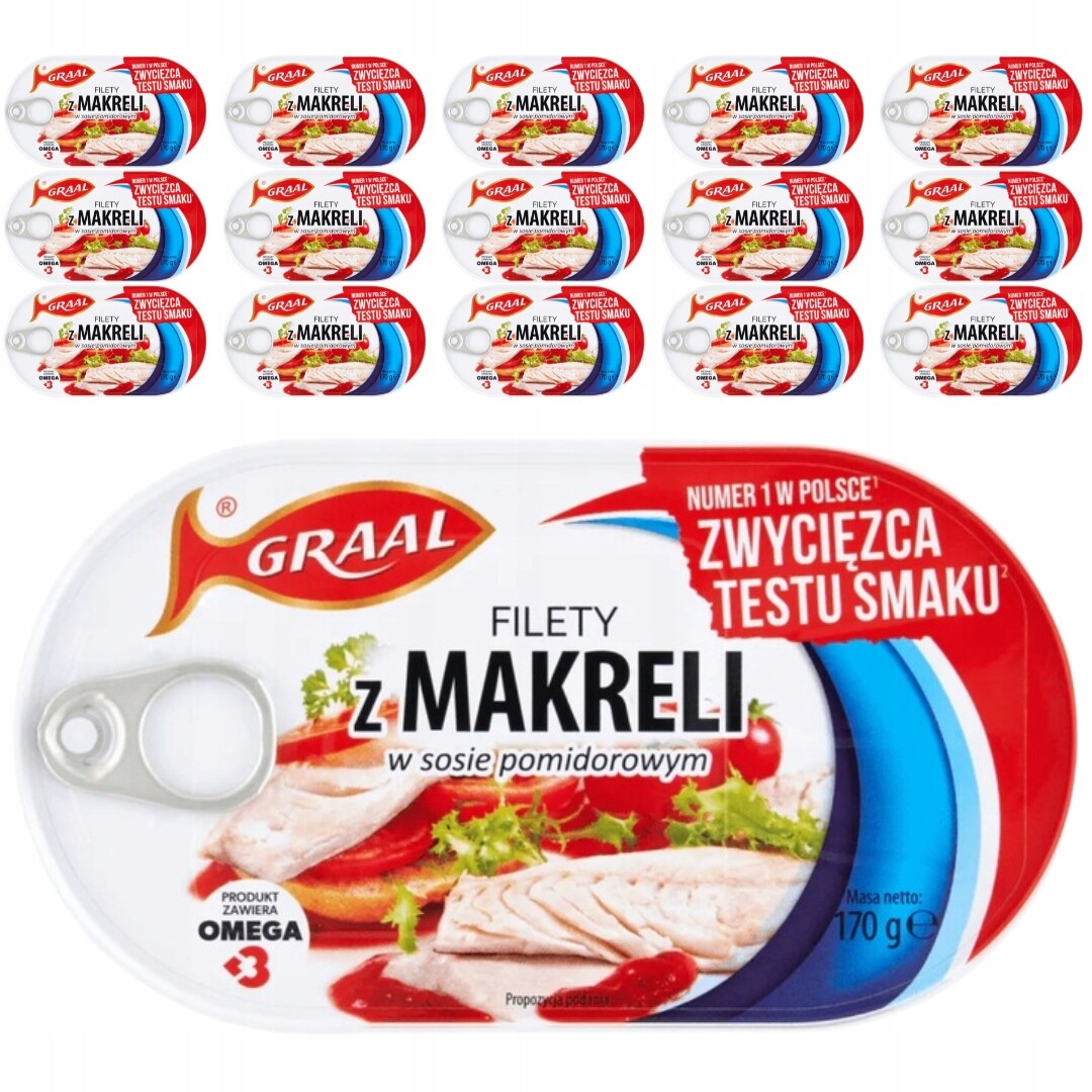 Graal Makrela v rajčatové omáčce 170 g x 15 kusů