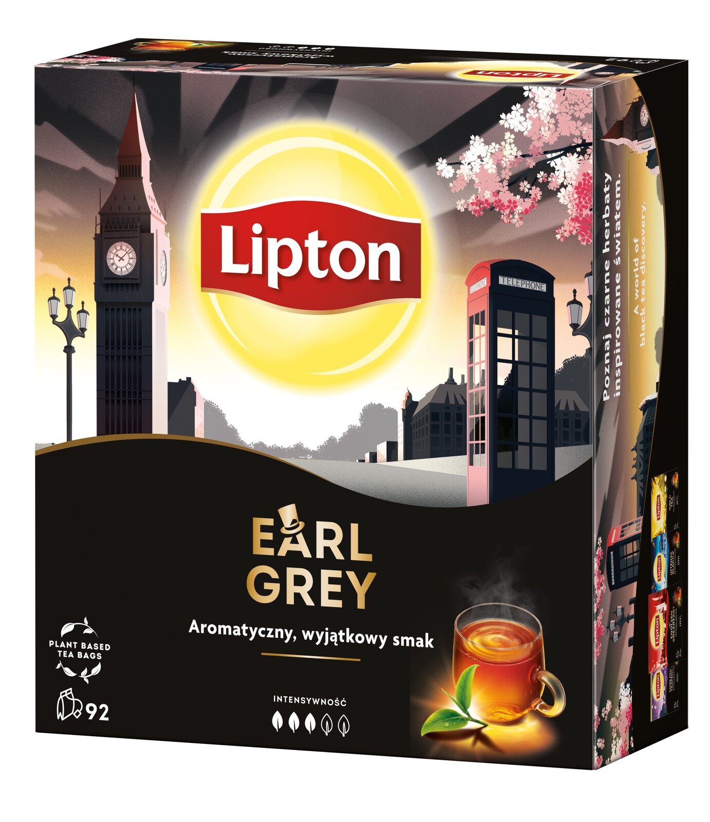 Černý instantní čaj Lipton Earl Grey 92 sáčků 138 g