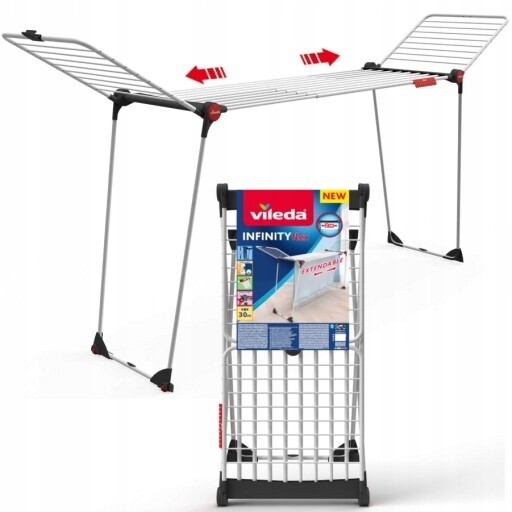 Vileda Infinity Flex Sušák S Roztahovatelnými Silnými Skládacími Trubkami
