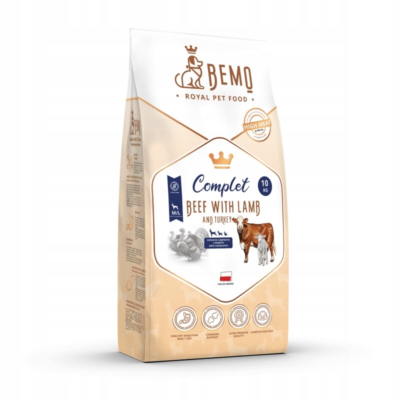 Suché krmivo pro psy Bemo Complet 15 kg, velká a střední plemena, mix chutí krůta