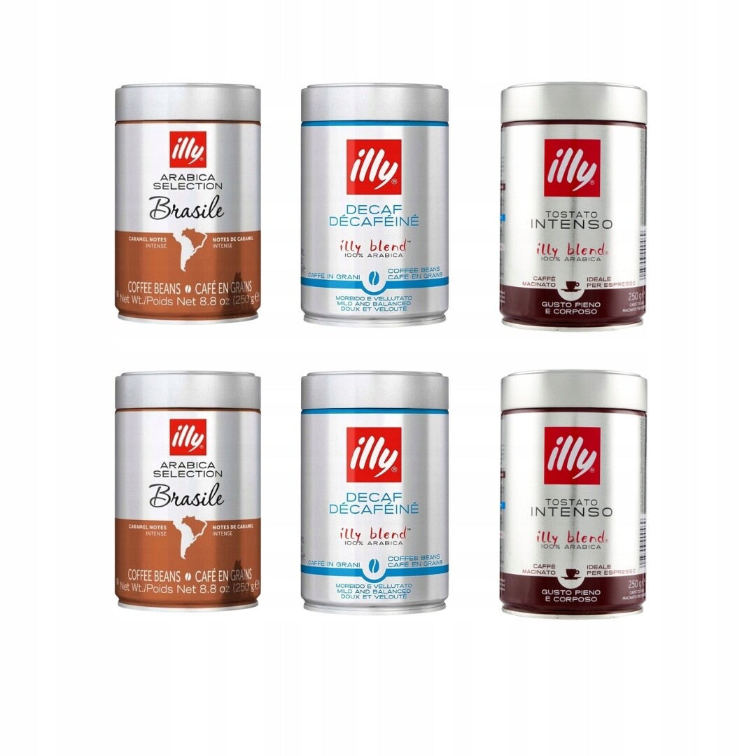 Sada zrnkové a mleté kávy 250 g Illy