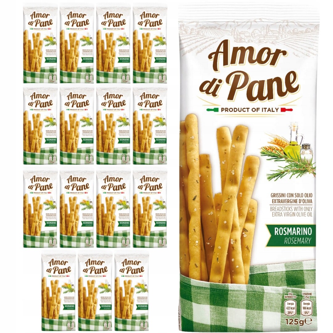 Hosta Tyčinky Grissini s rozmarýnem 125 g x 18 kusů