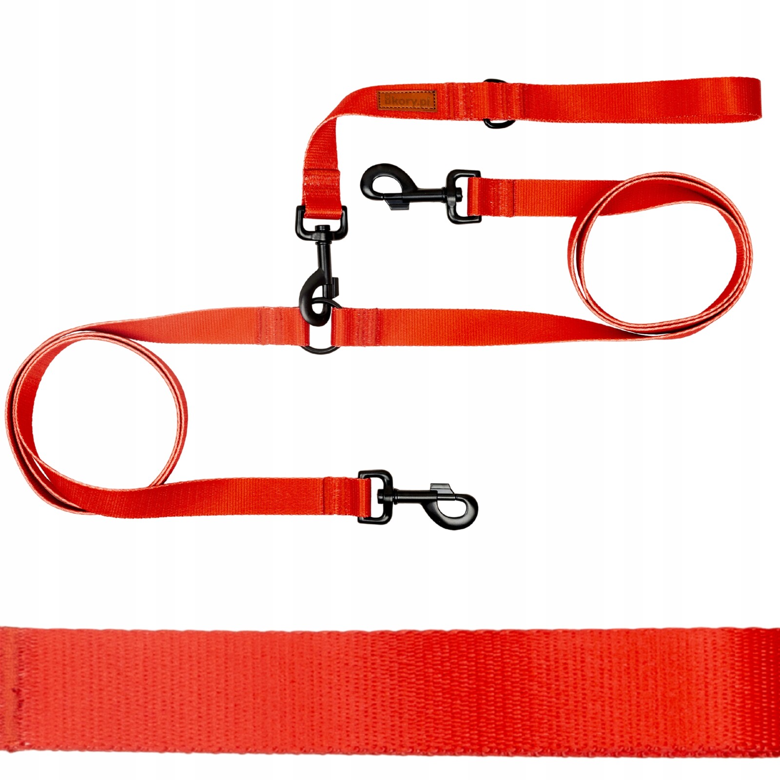 Dvojitá Vodítko bez zamotání Psy 1,78 m páska 1,5 cm Originální Červená