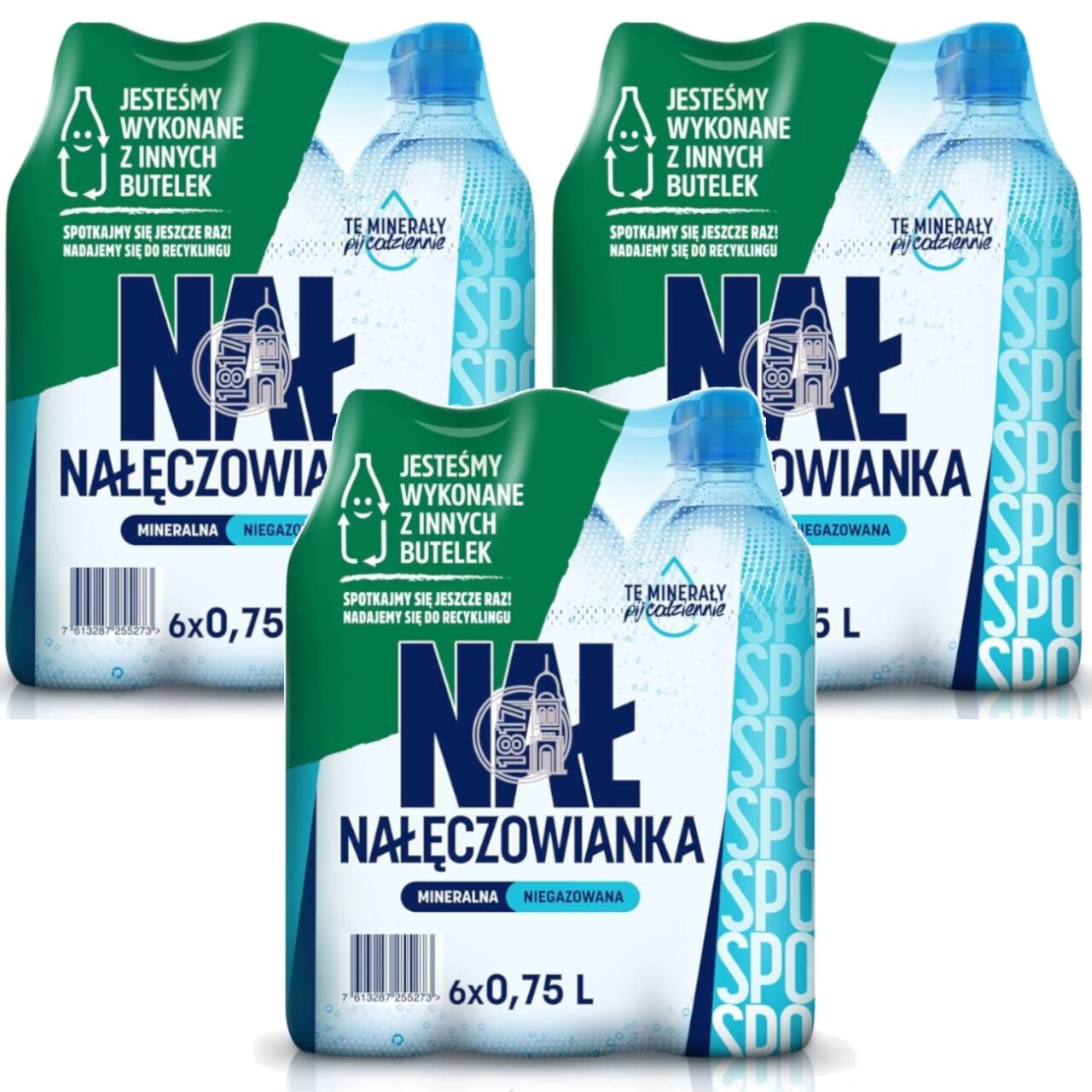 18 x Minerální voda Nałęczowianka Sport neperlivá 0,75 l