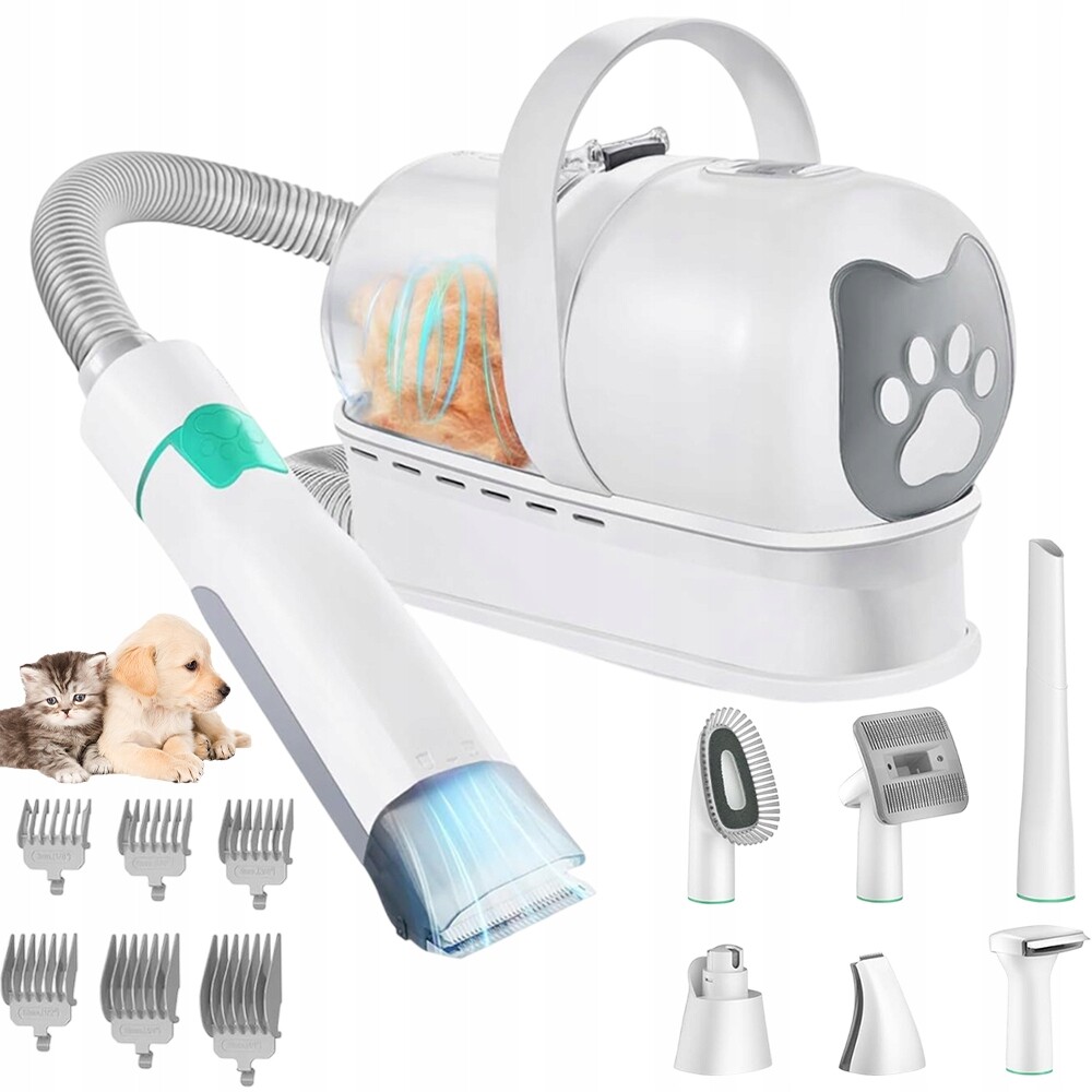 Sada pro péči o psa a kočku vysavač zastřihovač kartáč 7v1