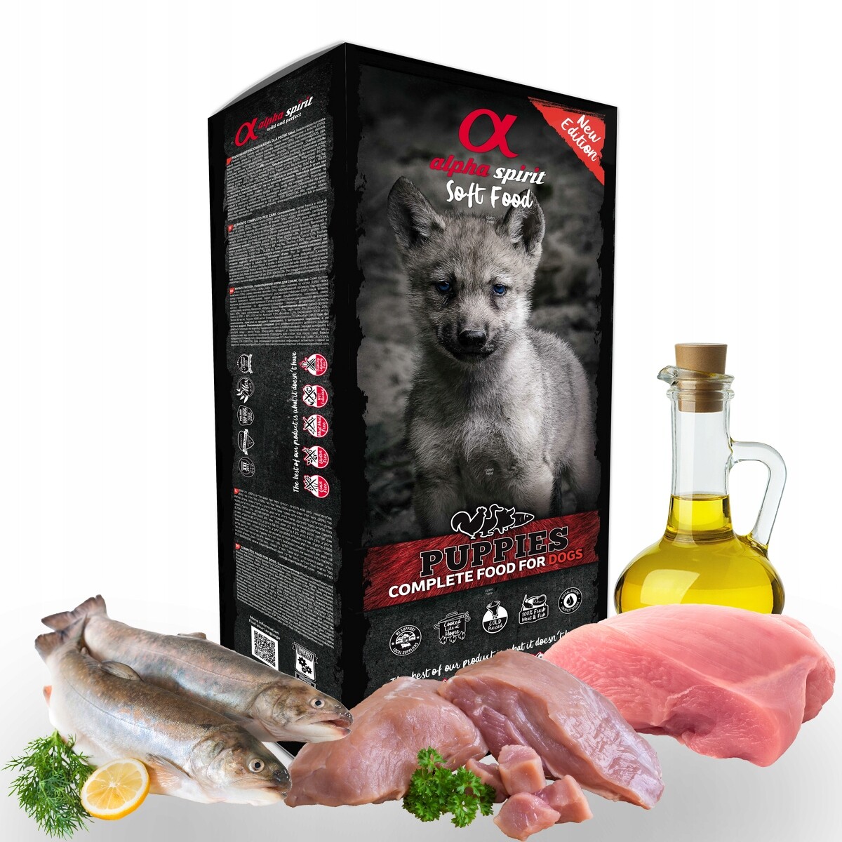 Alpha Spirit Puppies 9kg krmivo pro psy v táccích