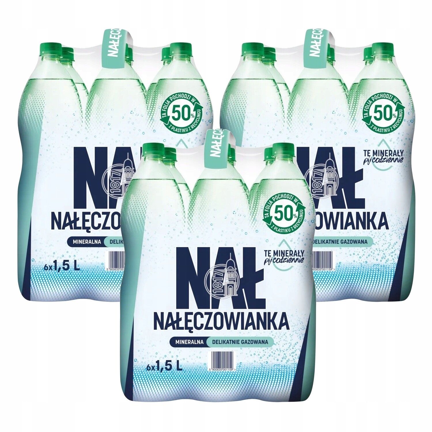 18 x Minerální voda Nałęczowianka jemně perlivá 1,5 l