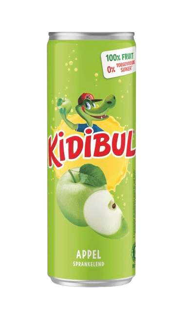 KIDIBUL Dětský šumivý nápoj - 100% Jablko - plechovka 250 ml