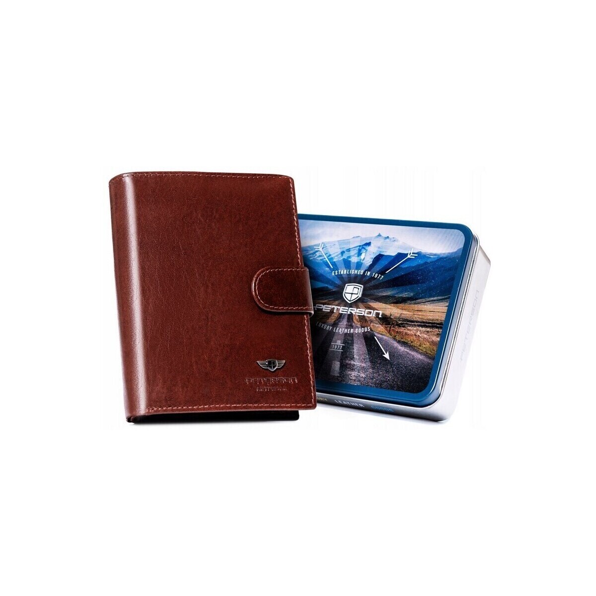 Peterson  Portfel Skórzany Dh Ptn 22307l-vt Brązowy  Hnědá