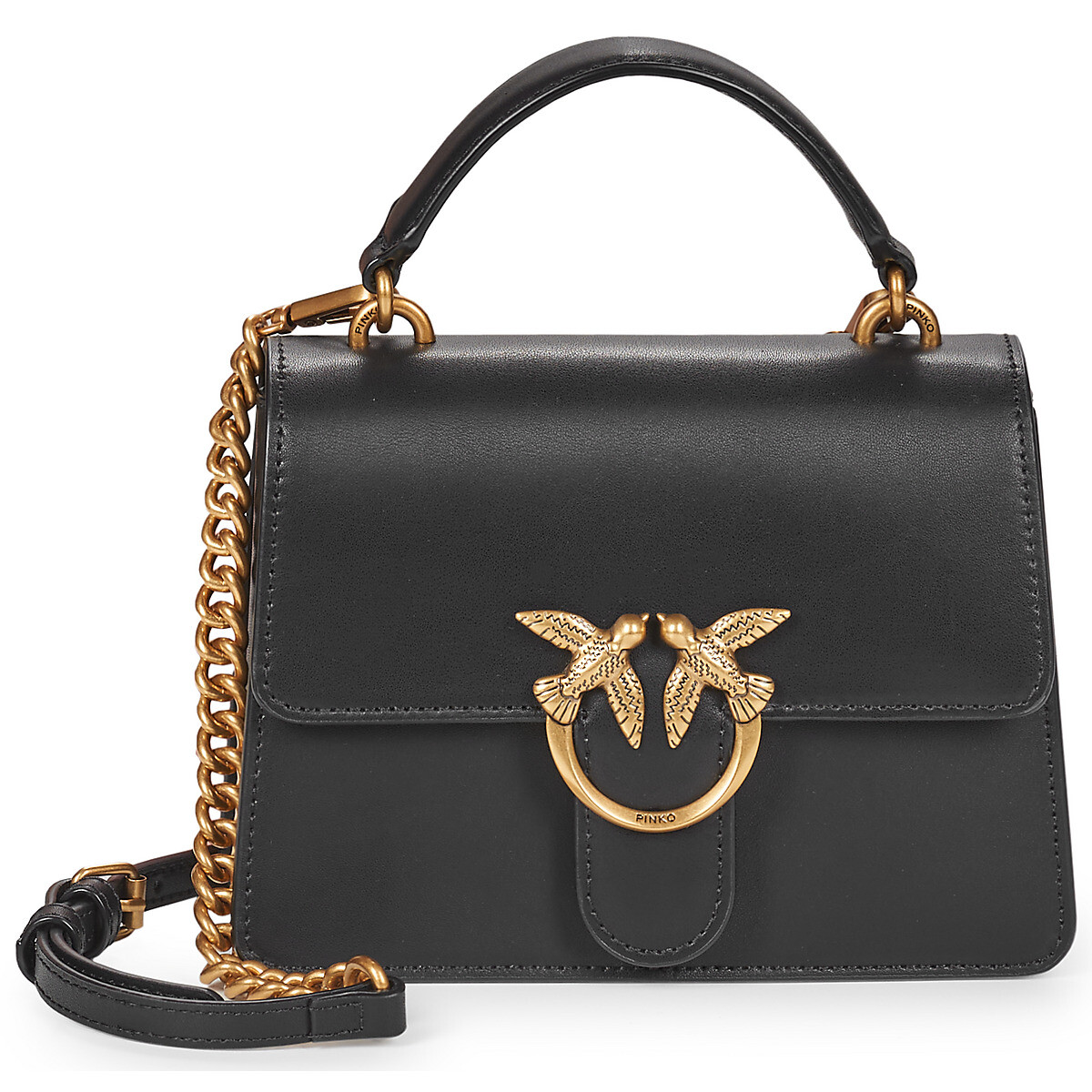 Pinko  LOVE ONE TOP HANDLE MINI LIGHT VITELLO SETA  Černá