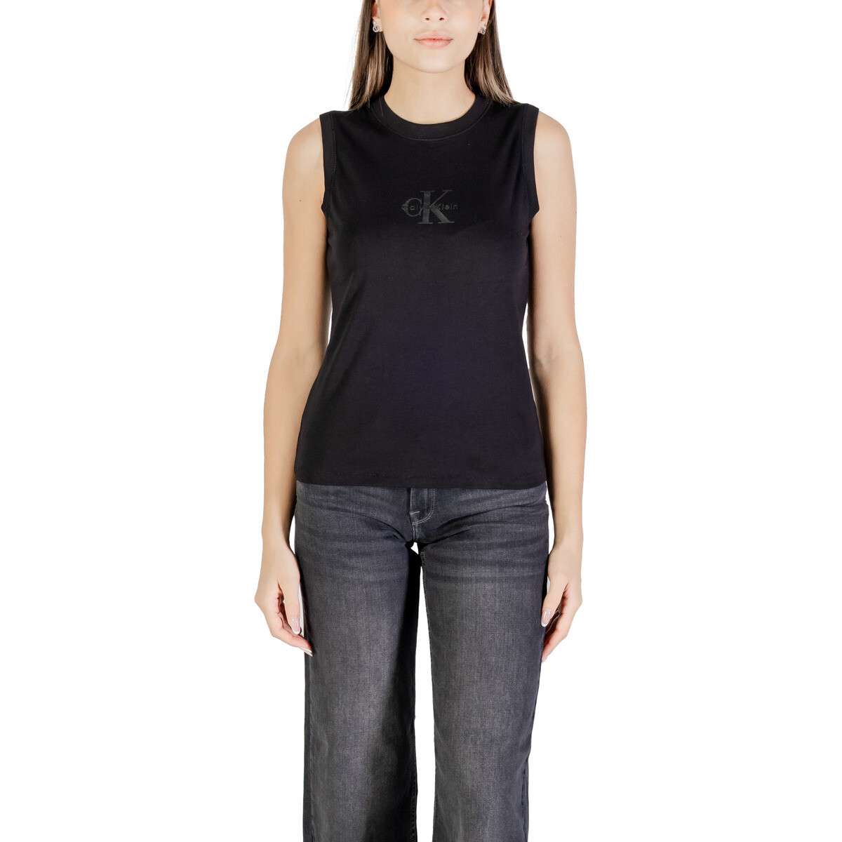 Calvin Klein Jeans  Sl CK Logo Muscle Te LV047C852G  Černá