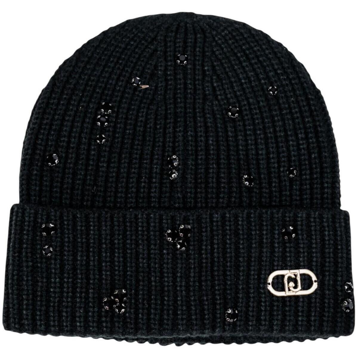 Liu Jo  BEANIE CON APPLICAZIONI 2F5017 M0300  Černá