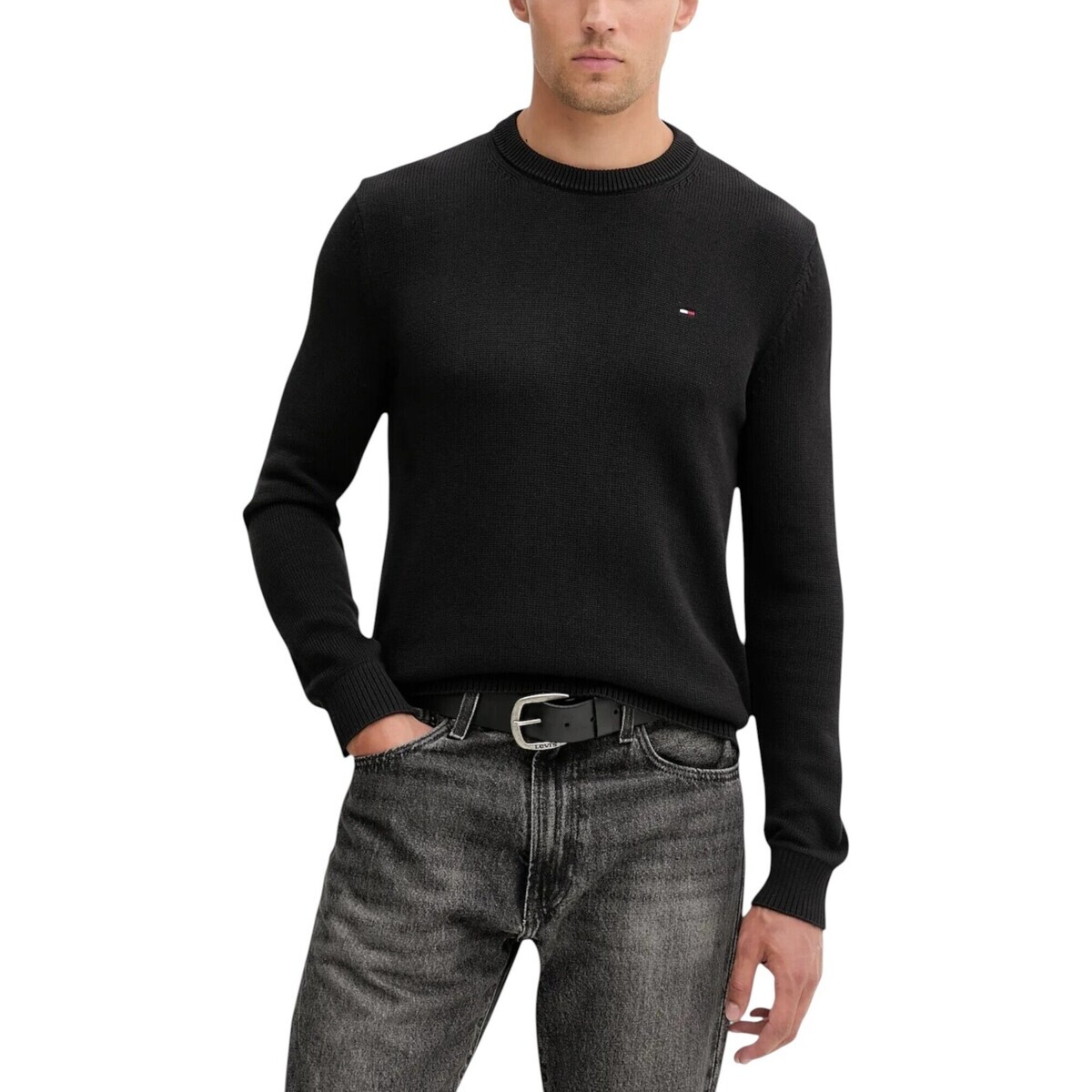 Tommy Hilfiger  TJM SLIM ESS SWEATER DM0DM21787  Černá