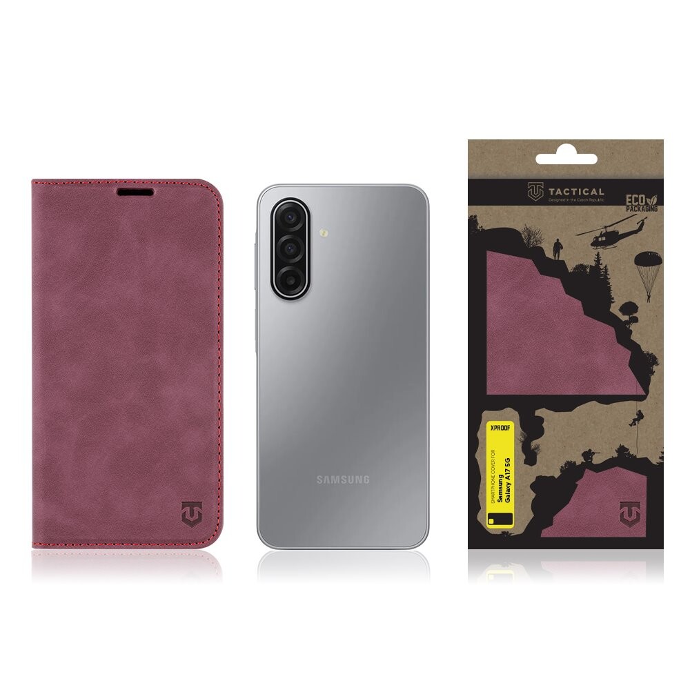 Flipové pouzdro Tactical Xproof pro Samsung Galaxy A17 5G, červená
