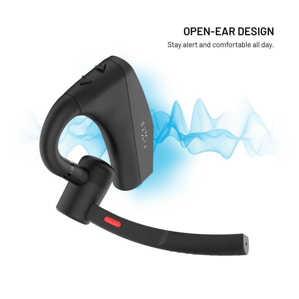 Bluetooth headset FIXED Talk Pro s ENC a otevřenou konstrukcí, černá