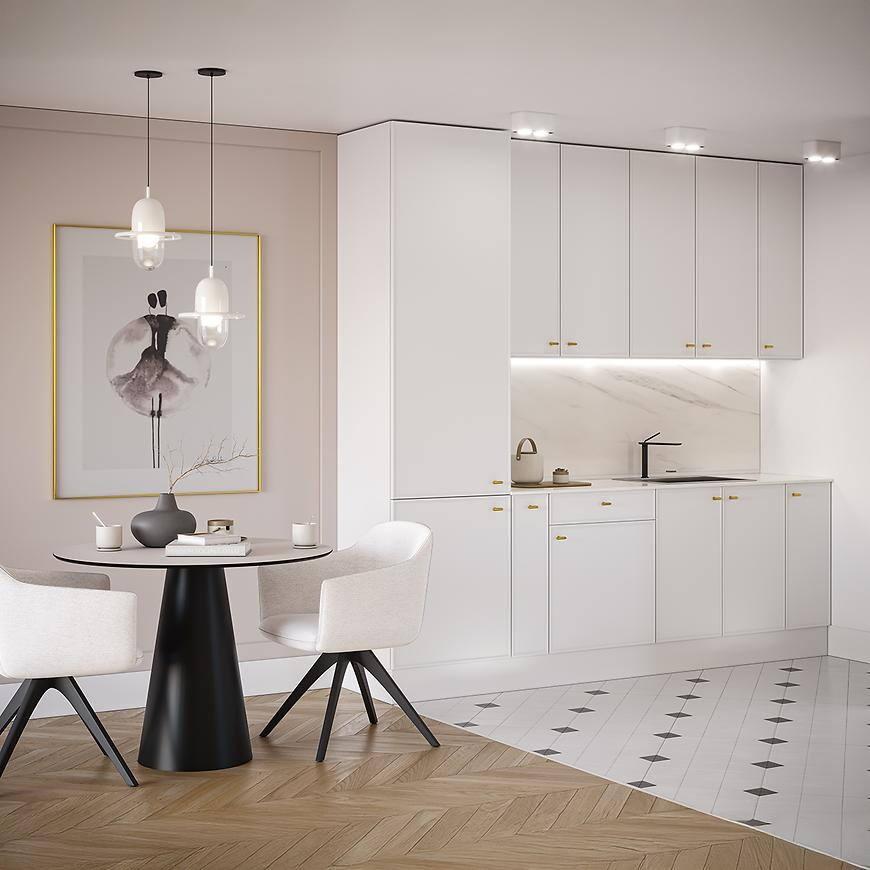 Kuchyňská linka Luxeo 250 Bílý/tenký rám White Set 1