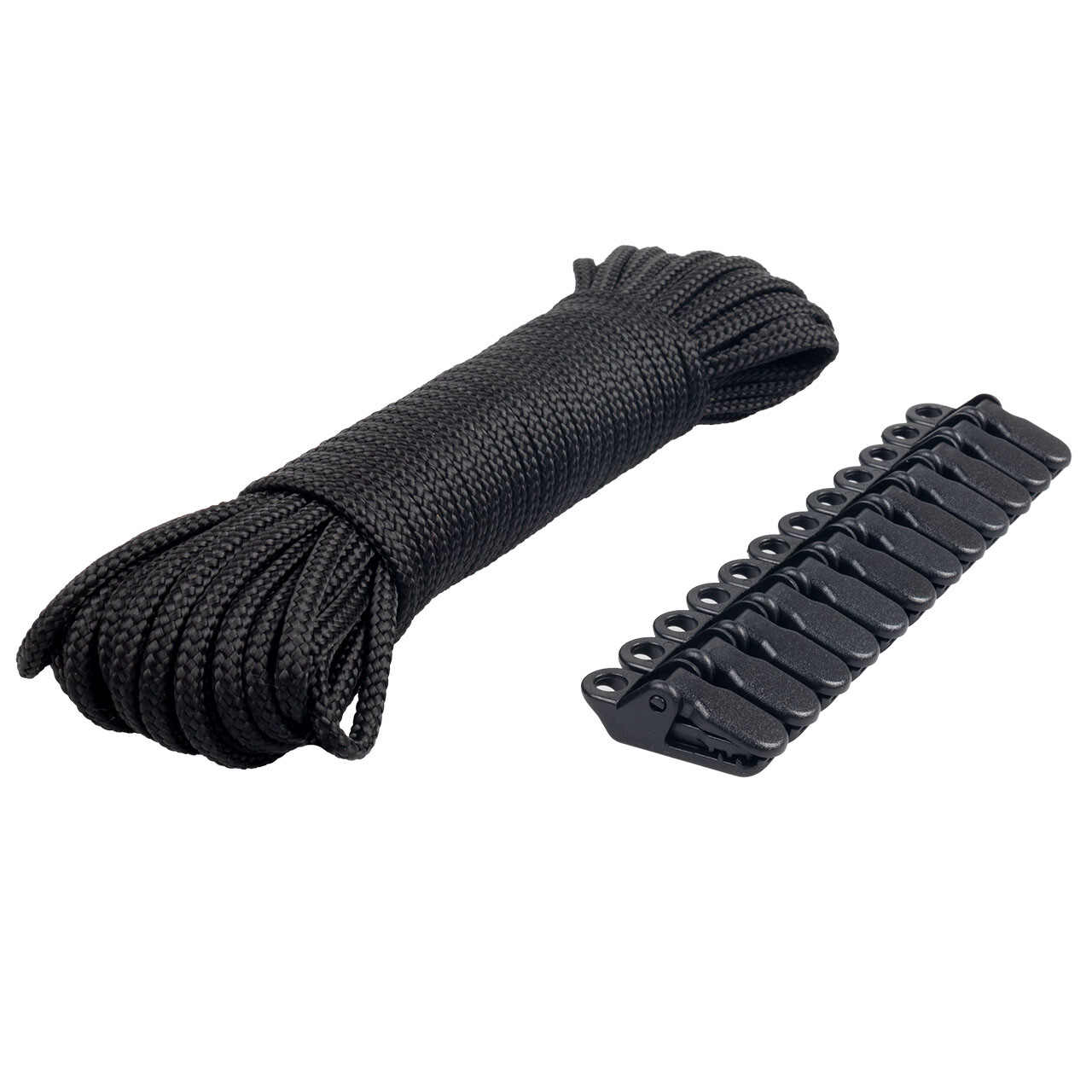 Sada svorek Yate Krokodýl 12 ks se šňůrkou 15 m - černá