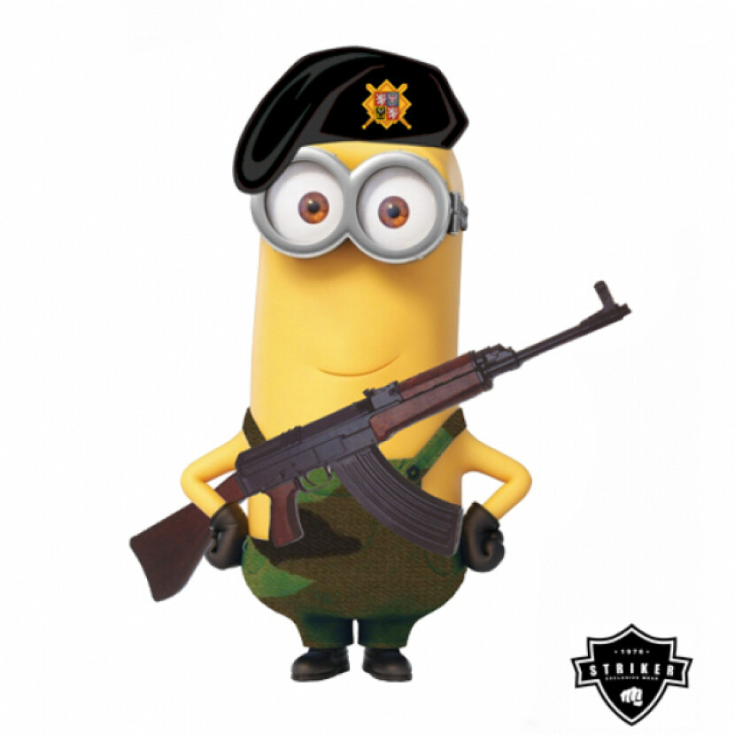 Triko dětské Striker Armoň se samopalem (AČR) - bílé-černé, 6-8 let