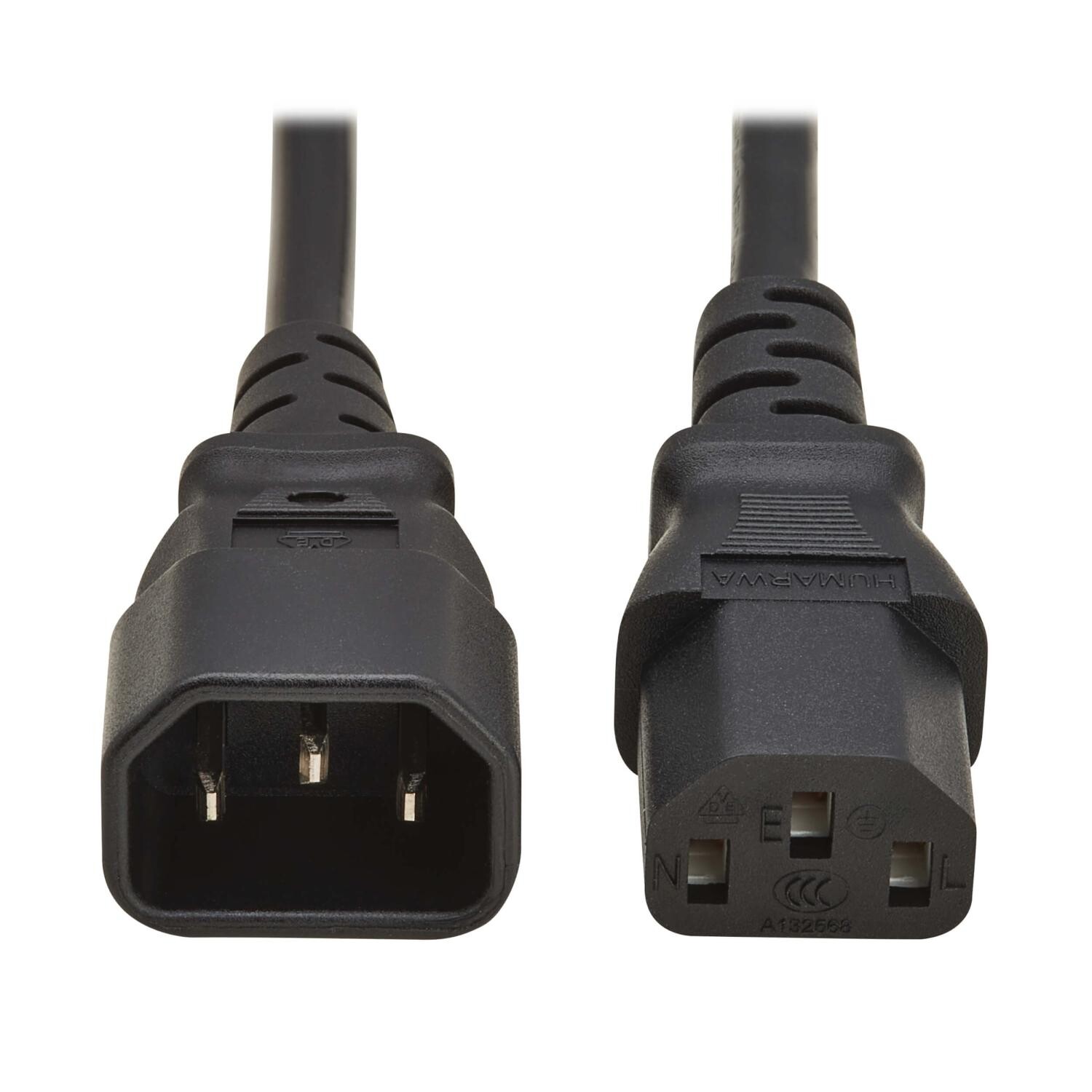 Napájecí kabel prodlužovací C13/C14, 10A, 250V, 1m, černá
