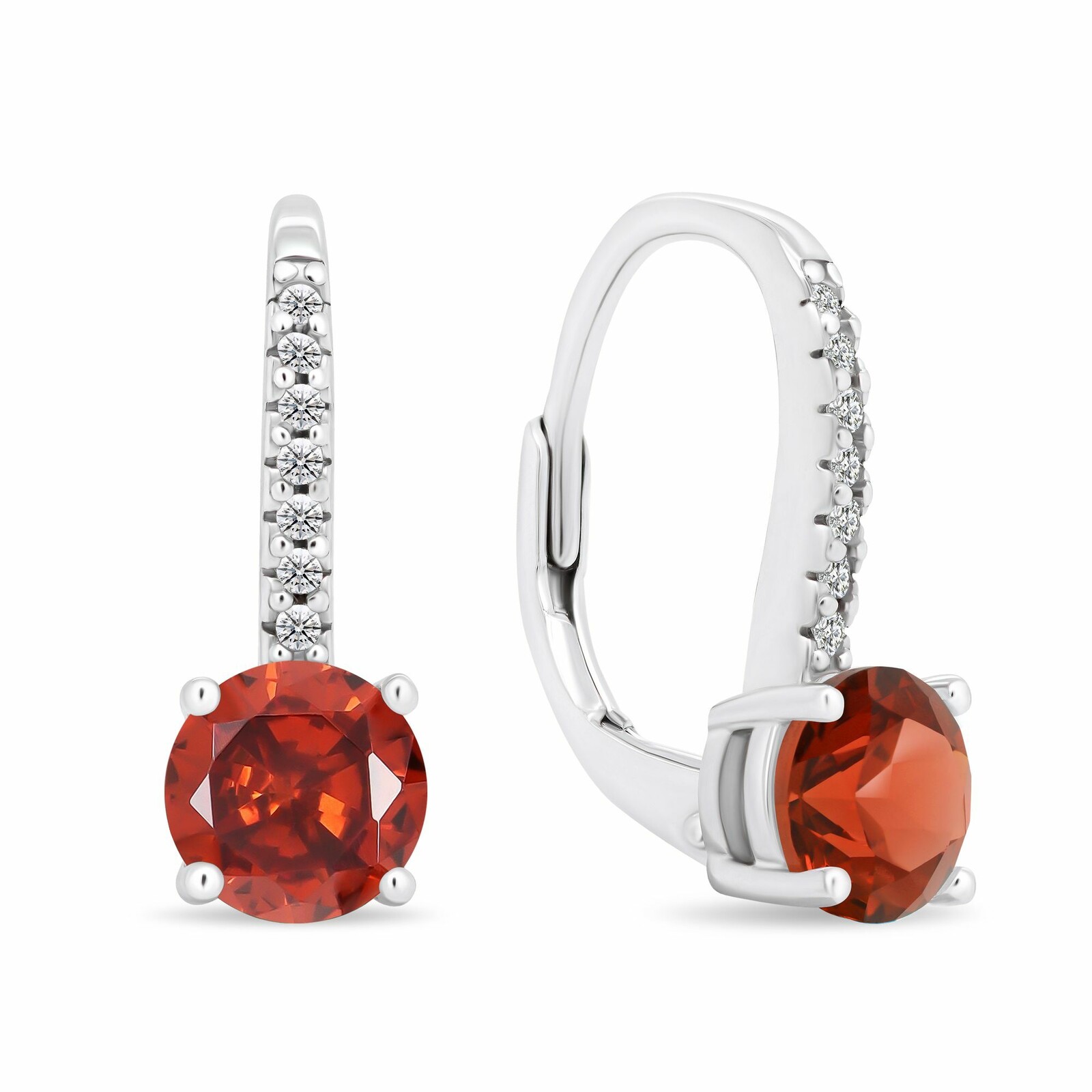 Brilio Silver Třpytivé stříbrné náušnice s červeným zirkonem EA415WGA