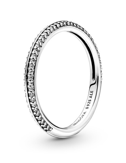 Pandora Blyštivý stříbrný prsten s kubickými zirkony Me 199679C01 50 mm