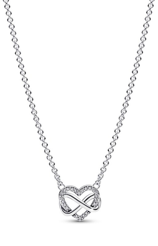 Pandora Romantický stříbrný náhrdelník s kubickými zirkony Moments 392666C01-50
