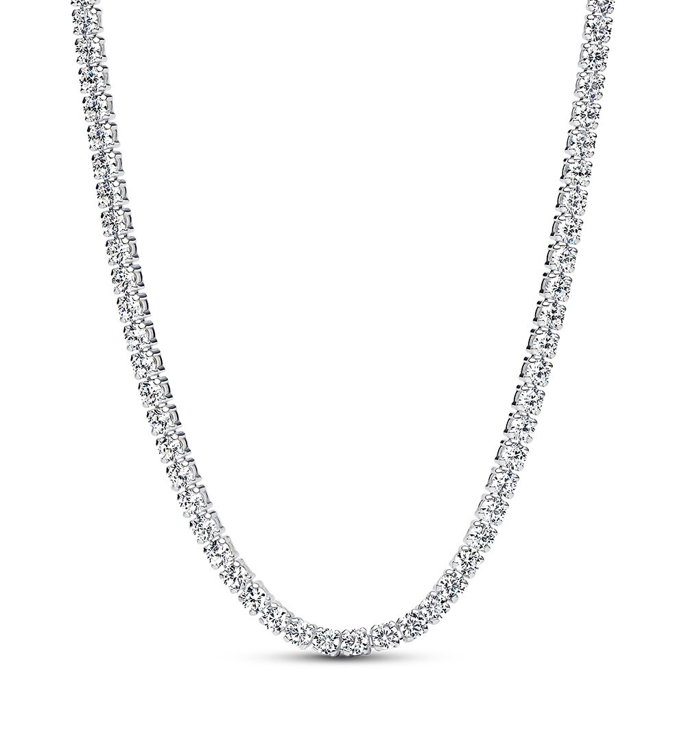 Pandora Tenisový stříbrný náhrdelník choker Timeless 393806C01-40
