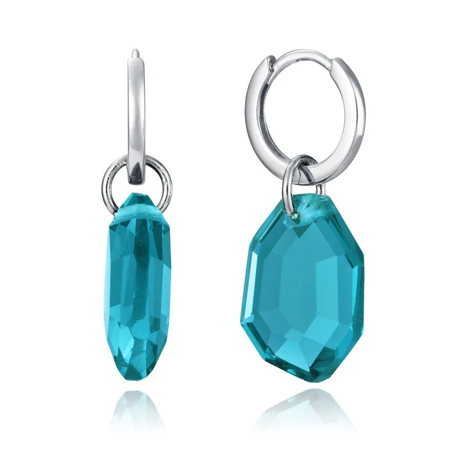 Viceroy Stříbrné kruhy s modrým krystalem 2v1 13229E000-53