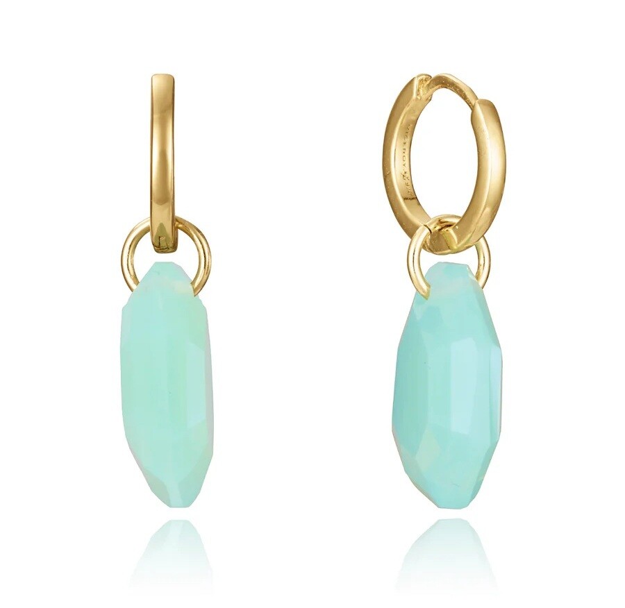 Viceroy Pozlacené kruhy se světle zeleným krystalem 2v1 13229E100-52