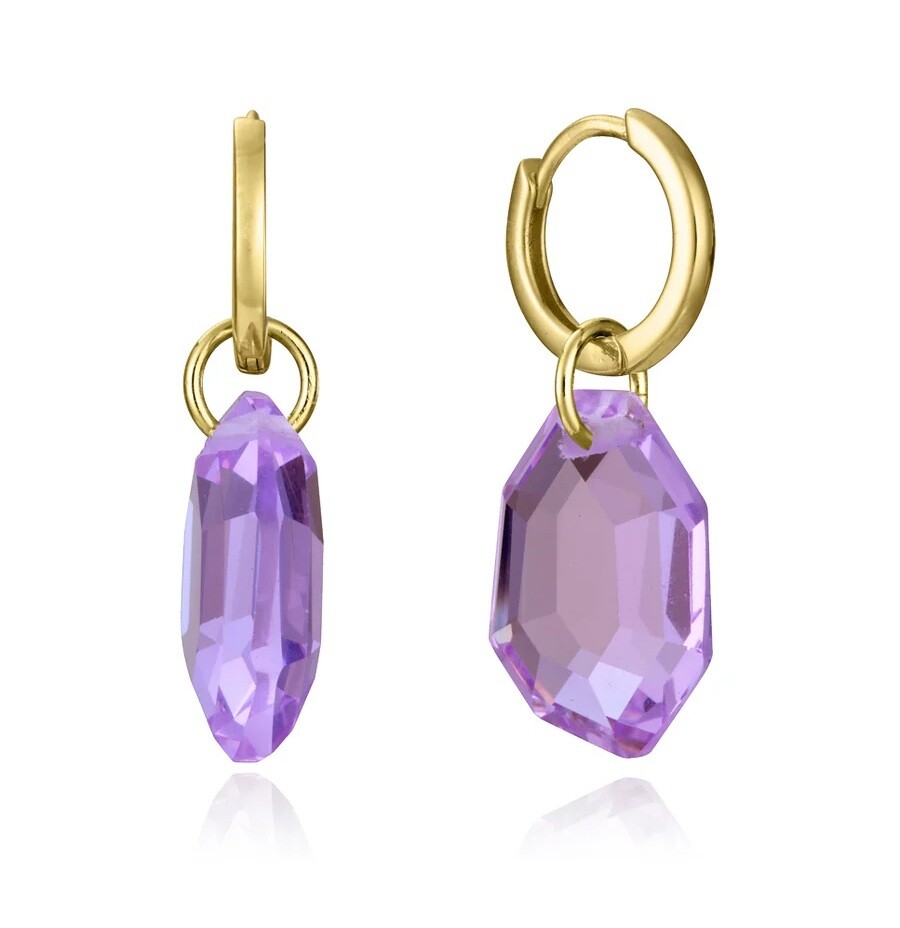 Viceroy Pozlacené kruhy s fialovým krystalem 2v1 13229E100-57