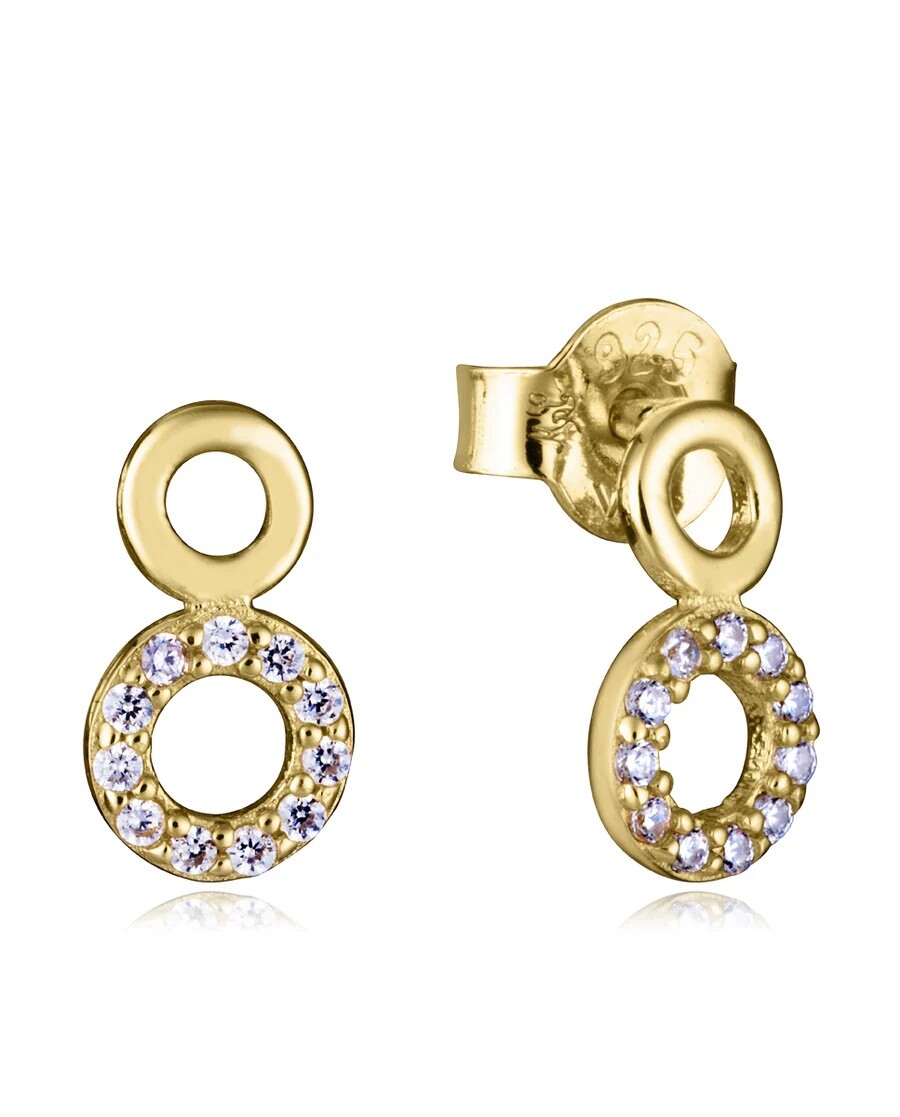 Viceroy Něžné pozlacené náušnice kroužky se zirkony 9135E100-30
