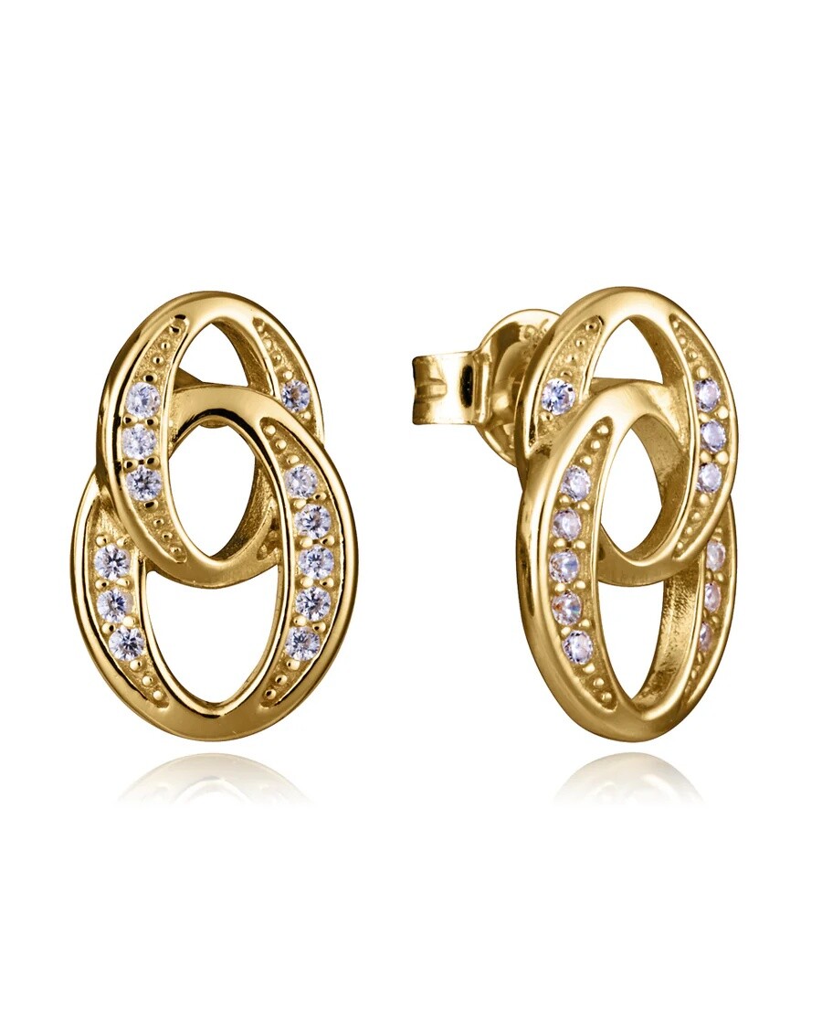 Viceroy Něžné pozlacené náušnice se zirkony 9134E100-30