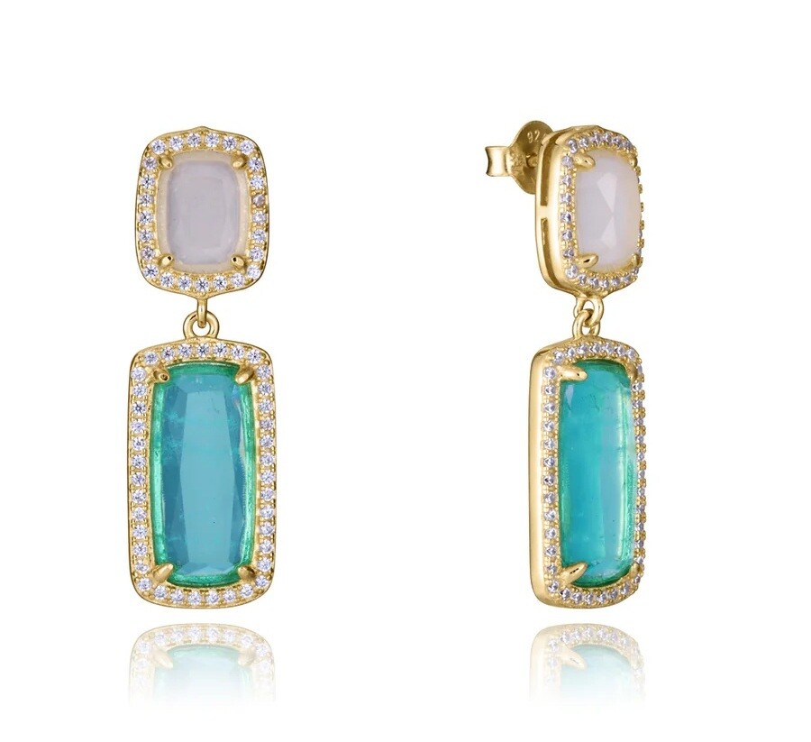 Viceroy Visací pozlacené náušnice se zirkony a krystaly 2305E100-59