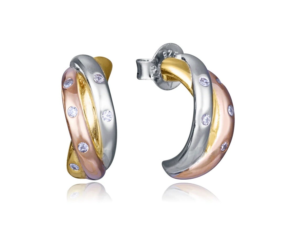 Viceroy Tricolor půlkruhové náušnice ze stříbra 2310E100-30