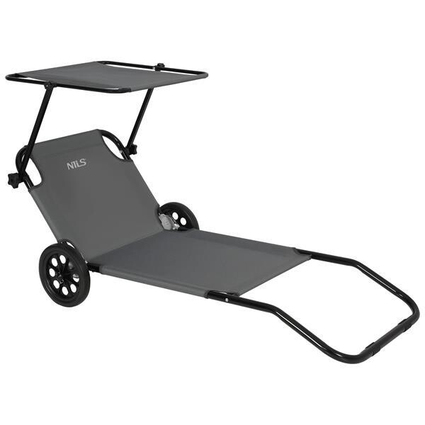 Nils Plážové lehátko se stínítkem Camp NC3307 šedé