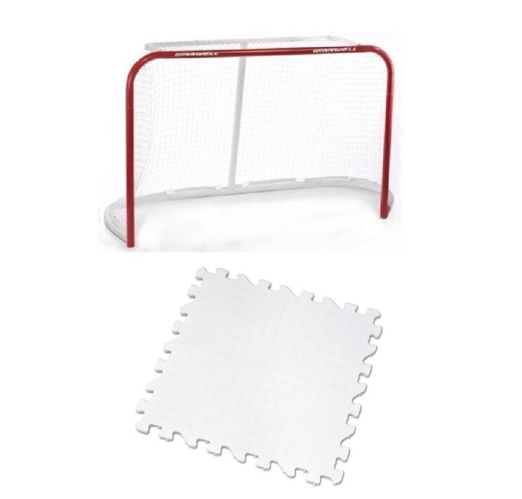 WINNWELL 54 hokejová branka + Winnwell Dryland Tiles (10ks) střelecká deska