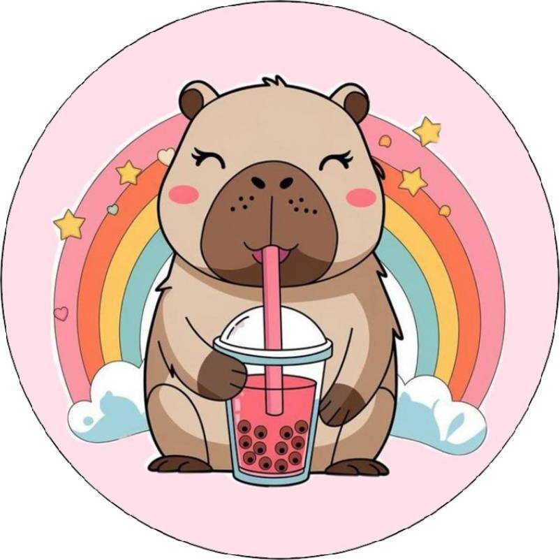 Jedlý papír kapybara a drink 19,5cm - Pictu Hap