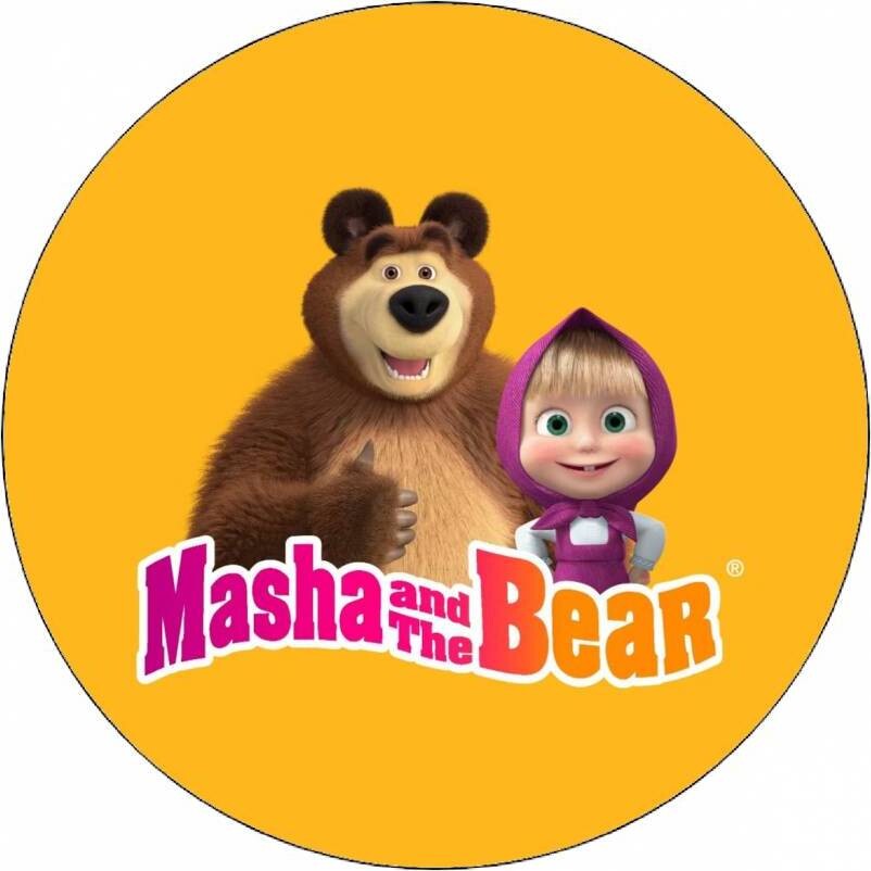 Jedlý papír Máša a medvěd na žlutém pozadí 19,5cm - Pictu Hap