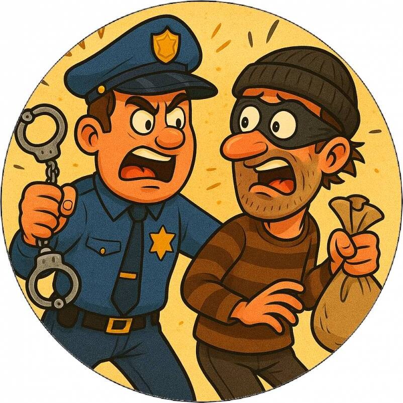 Jedlý papír policajt chytá lupiče 19,5cm - Pictu Hap