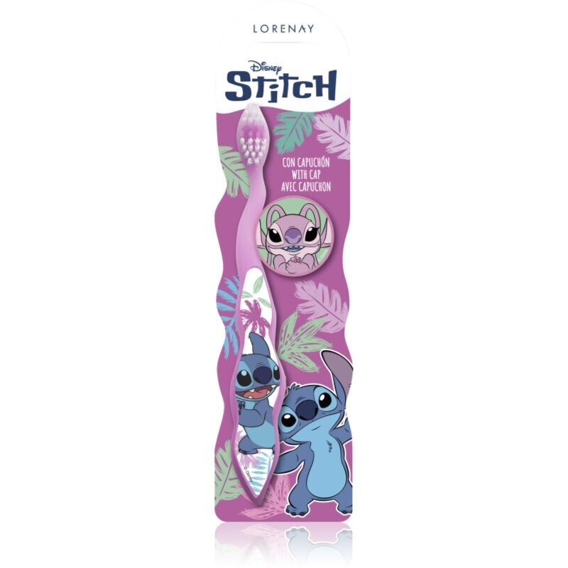 Disney Stitch Toothbrush with Cap zubní kartáček pro děti 3 y+ 1 ks