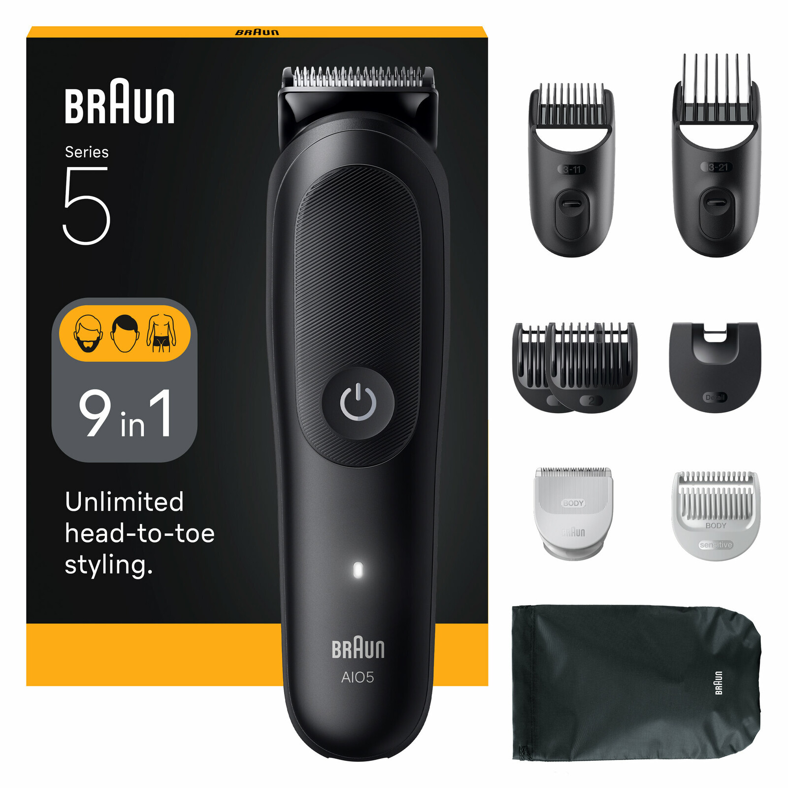 Braun Multifunkční zastřihovač 9v1 Series 5 AIO5540