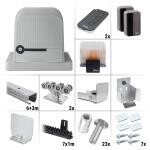 Nice Robus 600 BD KCE 9.1Z – sestava pojezdu, pohonu a příslušenství, pro posuvnou bránu do průjezdu 6,4 m a 600 kg, pozinkovaný profil