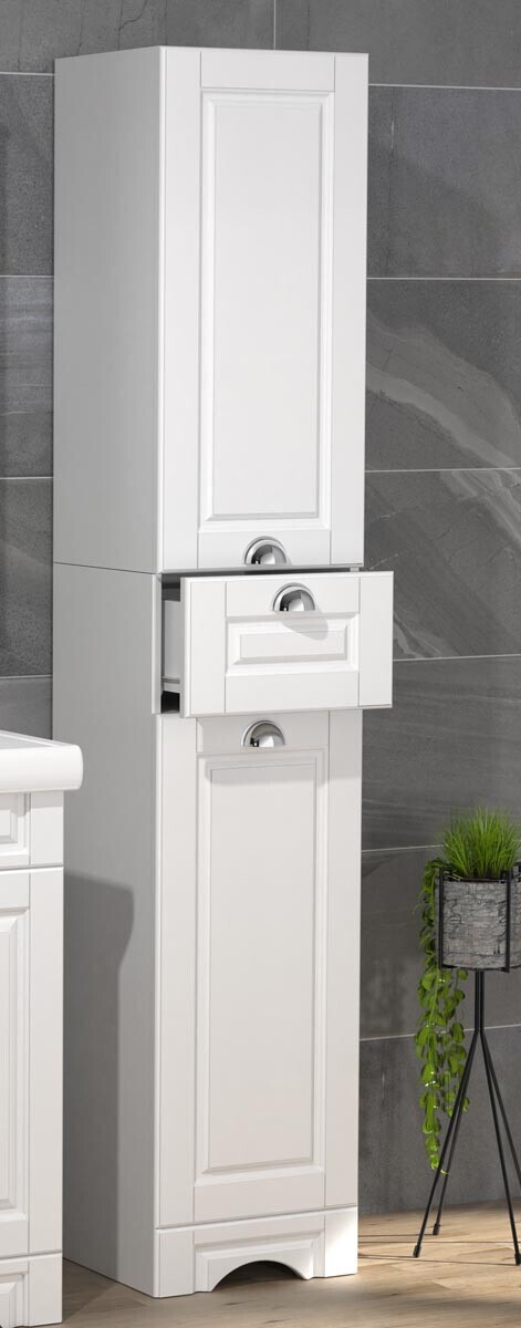 Koupelnová vysoká skříňka Casalo, bílá