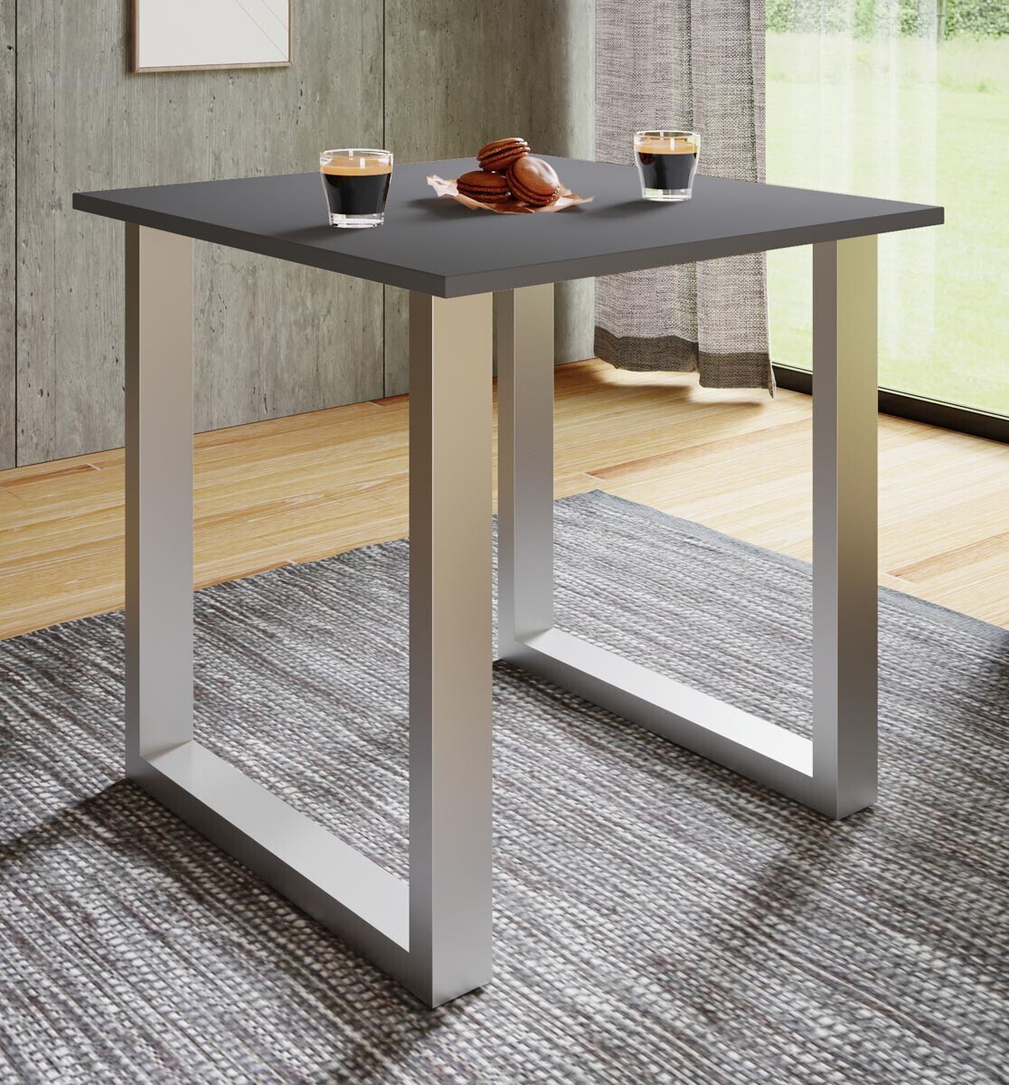 Jídelní stůl Xona 80x50 U-nohy, antracit