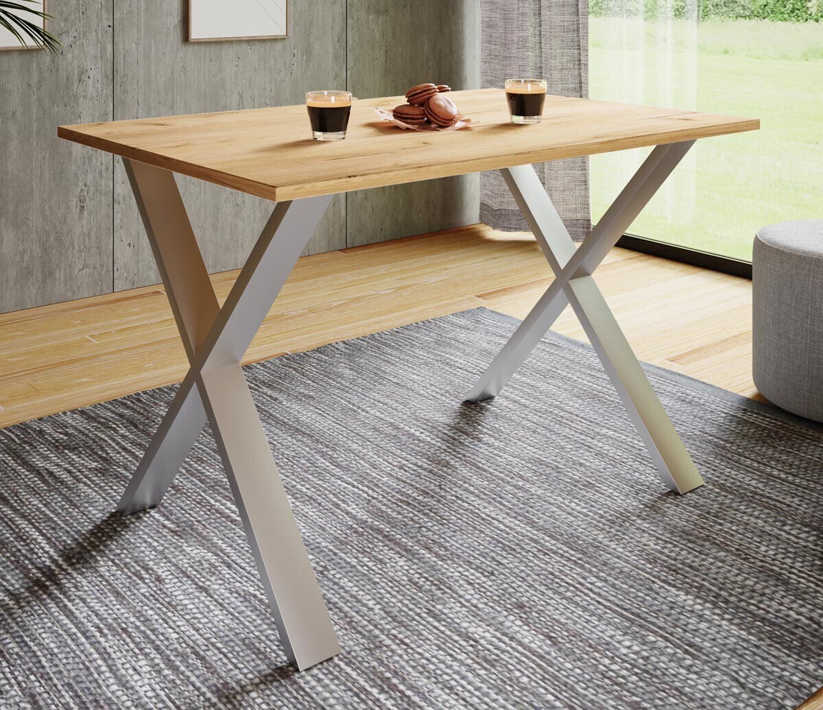 Jídelní stůl Xona 110x80 X-nohy, dub medový