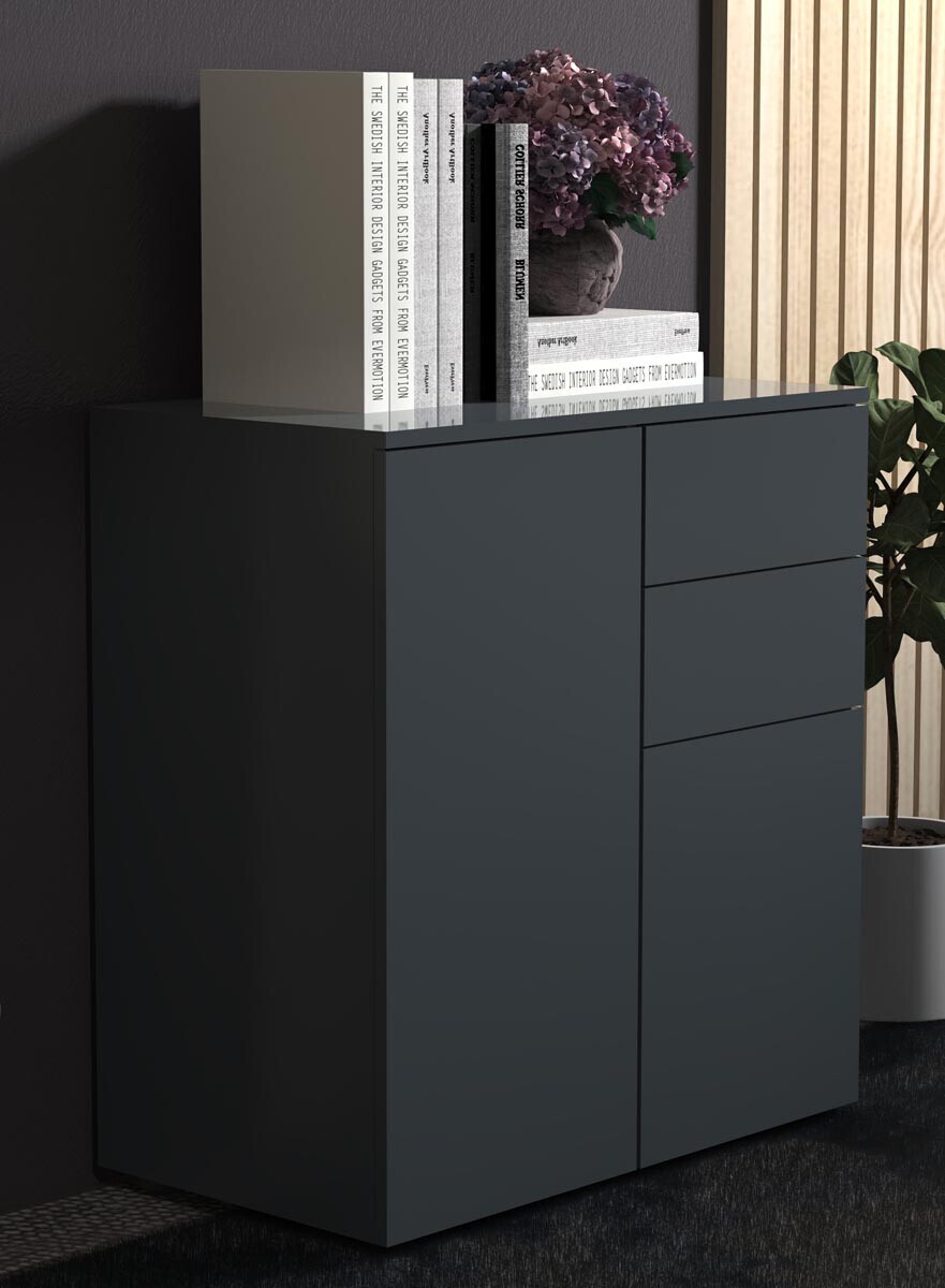 Komoda Dalosa 4-komorová, antracitová