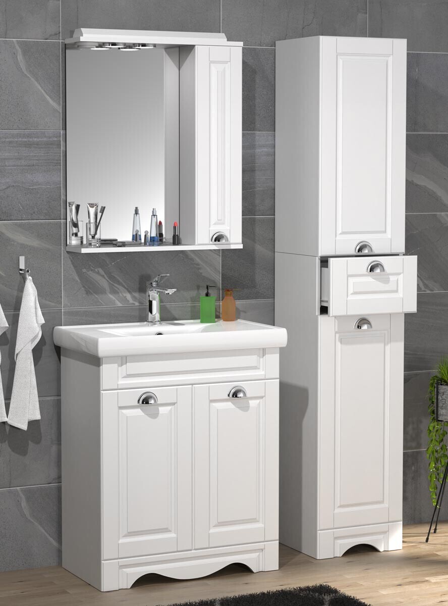 4dílná umyvadlová skříňka Casalo L, bílá