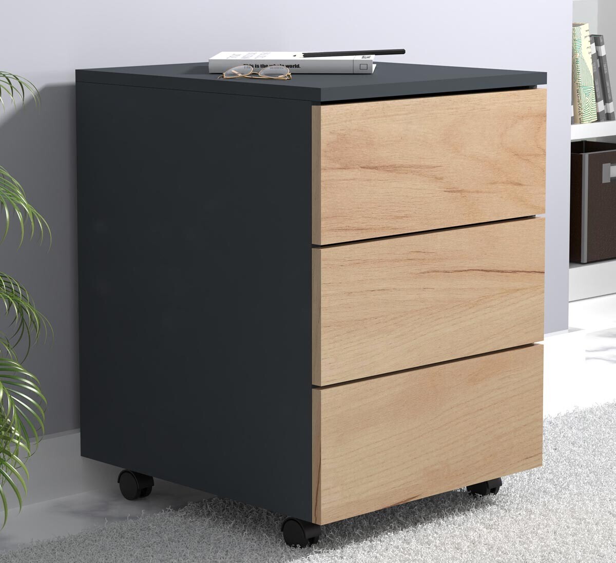 Mobilní zásuvkový kontejner Dalosa 45 3-SB, dub medový