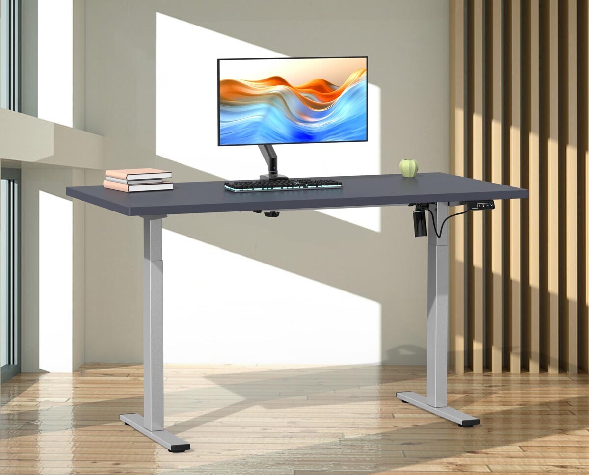 Výškově nastavitelný stůl E-Lona 140x50, antracit